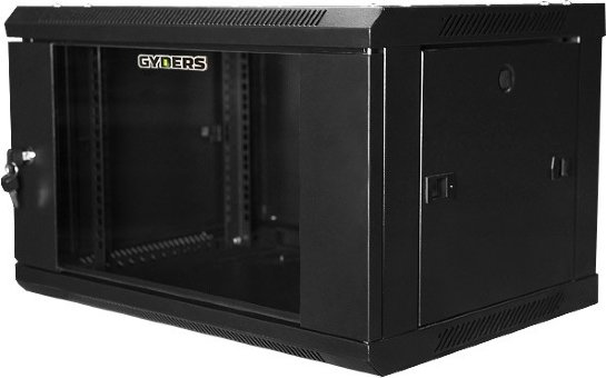 Шкаф настенный 19" 9U 600х600х501 мм стеклянная дверь черный GYDERS GDR-96060B